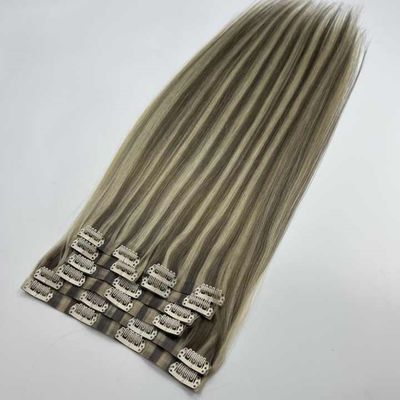 Qingdao sur mesure Demande 100% Remy Chinois Cheveux Humains Clip en PU sans couture dans les cheveux