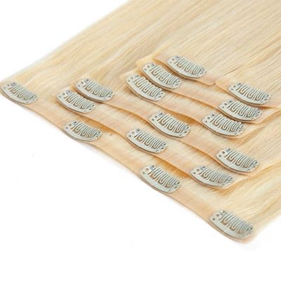 Clip indien sans couture sur les extensions de cheveux 100% russe Clip humain Remy sur les extensions de cheveux