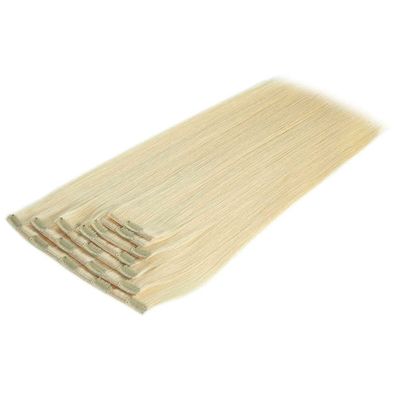 100% de cuticule alignée cheveux bruts clip invisible dans les extensions de cheveux pour les cheveux brésiliens