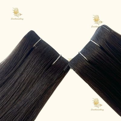 Tape d'injection invisible à double traction teintée en bande d'extension de cheveux pour les cheveux à ondes corporelles