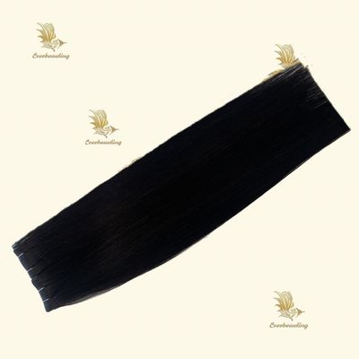 Tape d'injection invisible à double traction teintée en bande d'extension de cheveux pour les cheveux à ondes corporelles