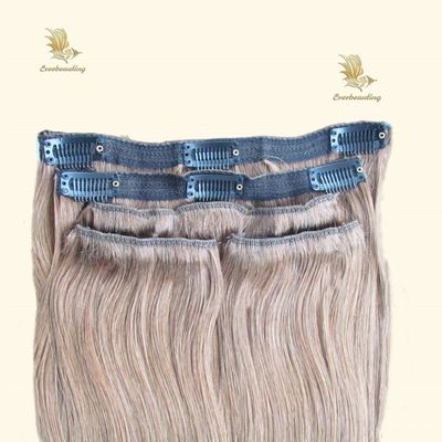 Style hétéro 100% russe Remy humain clip sur les extensions de cheveux avec des clips pré-liés