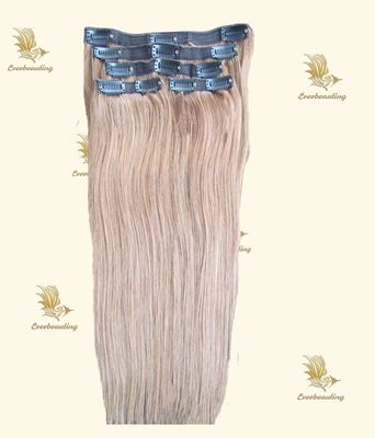 Style hétéro 100% russe Remy humain clip sur les extensions de cheveux avec des clips pré-liés