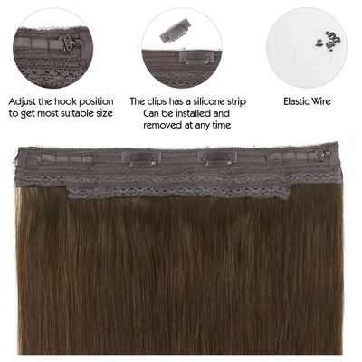 Fil de poisson droit en une seule pièce Extensions de cheveux Haloin avec volume et longueur teintables