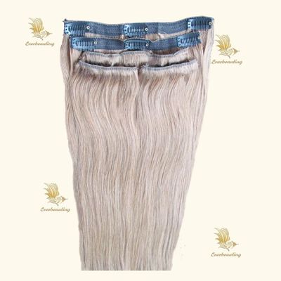 Clip dans l' extension de cheveux 100% russe humain Remy Clip Ins cheveux personnalisé Demande