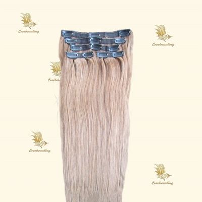 Clip dans l' extension de cheveux 100% russe humain Remy Clip Ins cheveux personnalisé Demande