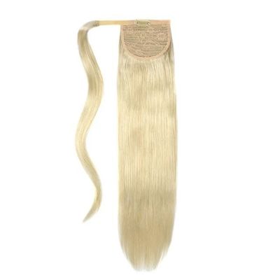 Personnalisé Double dessiné Droite Blonde Cuticule vierge alignée Cheveux humains Ponytail