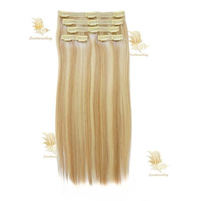 Clips personnalisés 100% cheveux humains vierges pour les femmes blanches