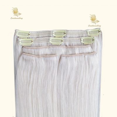 Clips personnalisés 100% cheveux humains vierges pour les femmes blanches