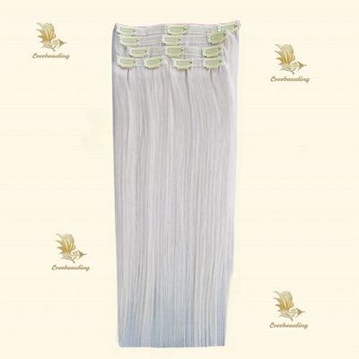 Clips personnalisés 100% cheveux humains vierges pour les femmes blanches