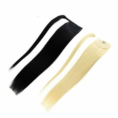 Extensons de queue de cheval de poil humain crus Dyeable 50,00cm * 8,00cm * 3,00cm Taille du colis