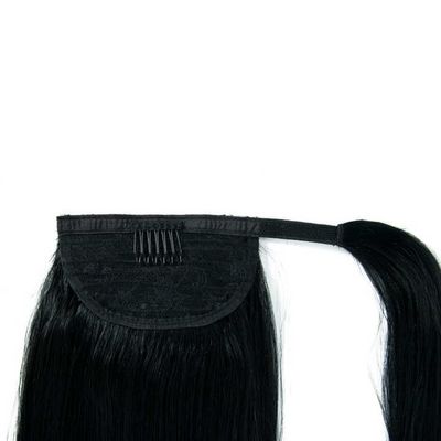 100% de cheveux vierges humains Remy queue de cheval extensions de cheveux personnalisés à portée de main