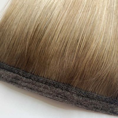 US personnalisé Cheveux humains queue de cheval Longue pièce de cheveux droits avec enveloppe autour du design