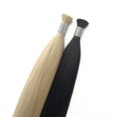 100 g/emballage de cheveux brésiliens cuticules alignées de cheveux vietnamiens bruts super doublés