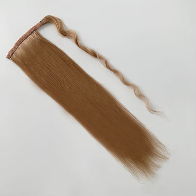 Extrait de chevelure de queue de cheval enroulé autour de long silky droit pour les femmes queue de cheval-231014