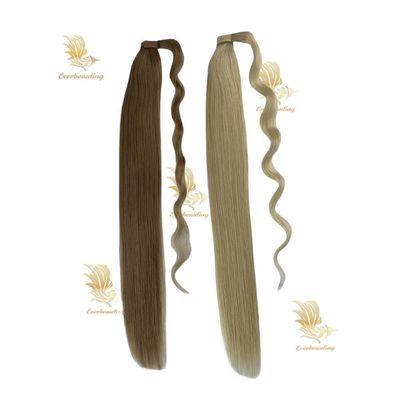 Légère 20 pouces Remy Extension de cheveux humains queue de cheval Double dessiné Blonde Enveloppe autour
