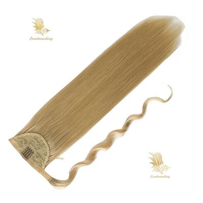 Longue queue de cheval droite enroulée en pince à cheveux extensions coiffure naturelle coiffure