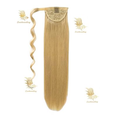 Longue queue de cheval droite enroulée en pince à cheveux extensions coiffure naturelle coiffure