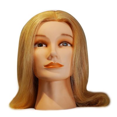100% salon de coiffure humain pratique coiffeur tête d'entraînement mannequin tête de poupée 16 pouces