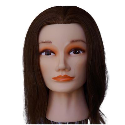 Tête de mannequin avec direction de cheveux vers l' arrière et cheveux humains