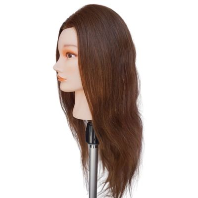 Tête de mannequin avec direction de cheveux vers l' arrière et cheveux humains