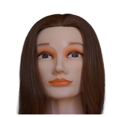 Tête de mannequin avec direction de cheveux vers l' arrière et cheveux humains