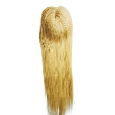 Coupe de cheveux humain européenne en PU à base mono 5.5X6 Toupe de cheveux blonds droits avec pinceau 16 &quot; pour femmes