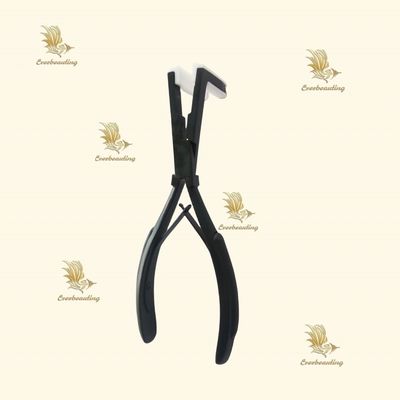 Plier professionnel de l'extension de cheveux bande noire de couleur dans les pinces à cheveux en acier inoxydable