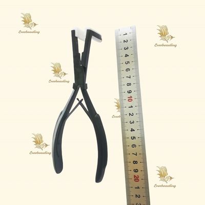 Plier professionnel de l'extension de cheveux bande noire de couleur dans les pinces à cheveux en acier inoxydable