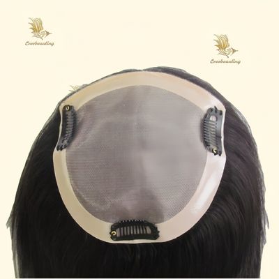 Technologie de fabrication artisanale Petite taille Partie latérale Cheveux humains Couleur naturelle Perruque de toupie pour femmes