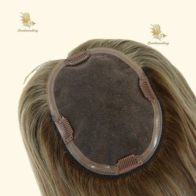 Coupe de cheveux pour femmes blanches 100% cheveux humains européens 16 pouces double dentelle de soie mono 5,5 &quot;x 6,5&quot; 6 / T12 / T613