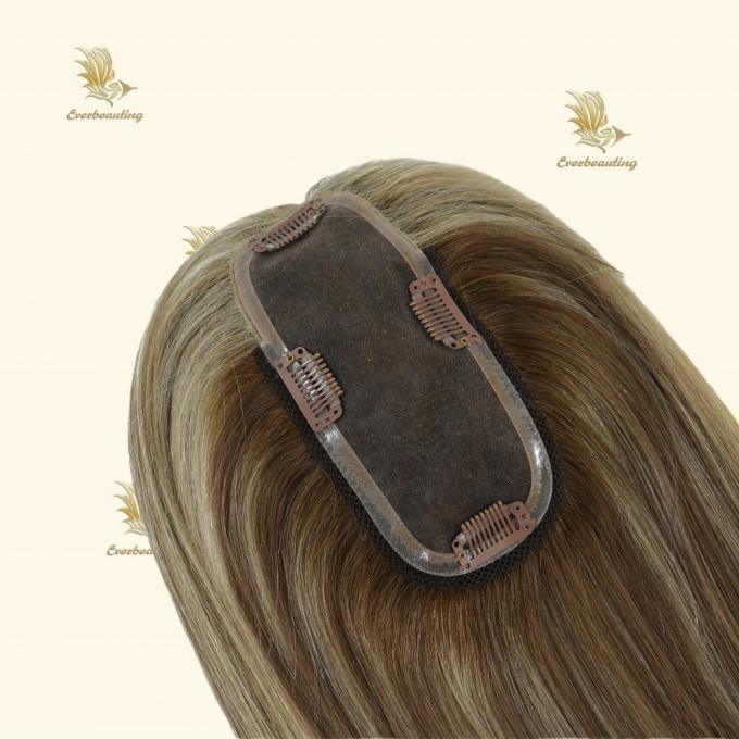 Clip in Hairpiece Monofilament Topper Highlight Hand Tied 3X6.5′ Mono Base Topper